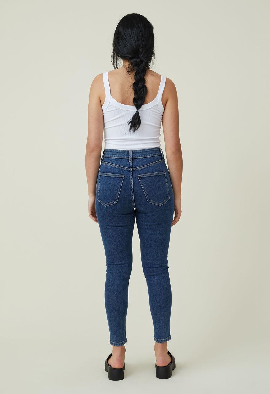 Cotton On - High rise cropped skinny jean - nordic blue