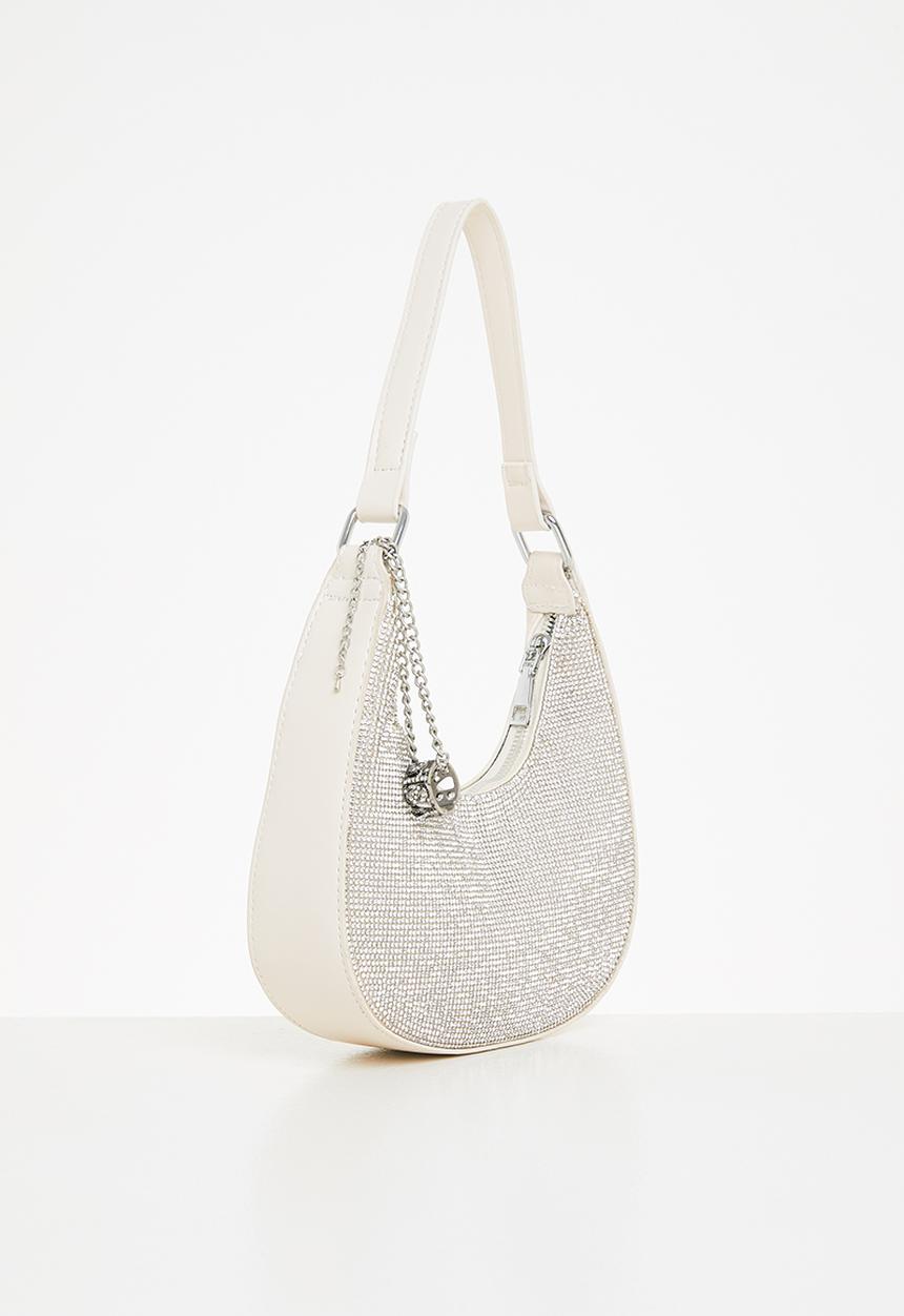 SISSY BOY - Glitter mini saddle bag - cream