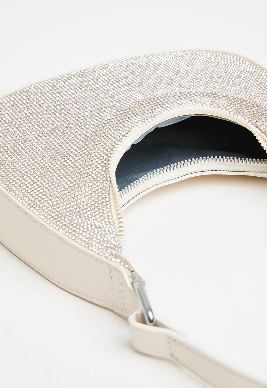 SISSY BOY - Glitter mini saddle bag - cream