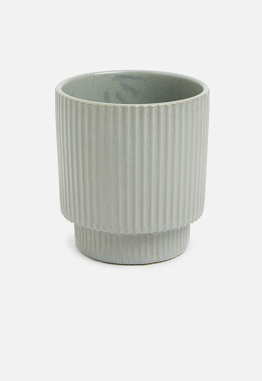 H&S - Reeded flower pot - grey