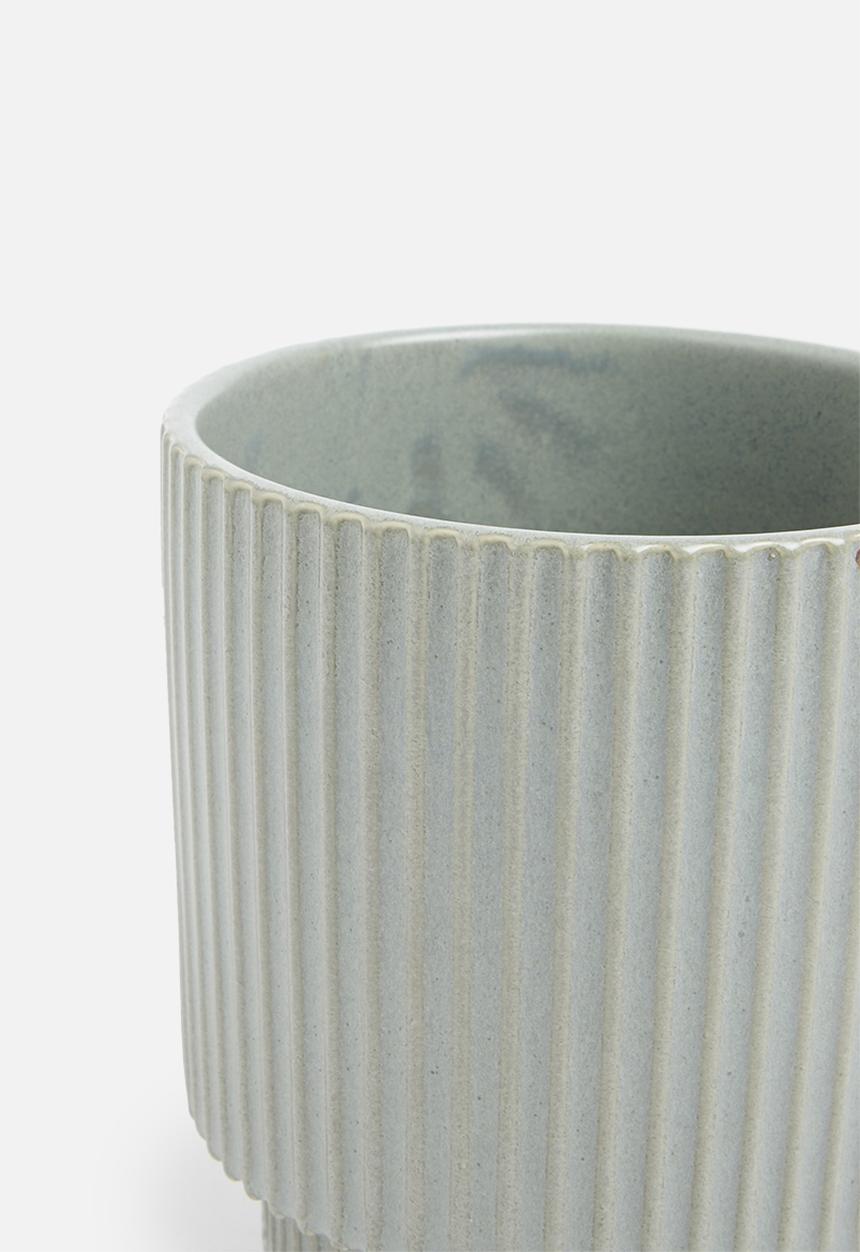 H&S - Reeded flower pot - grey