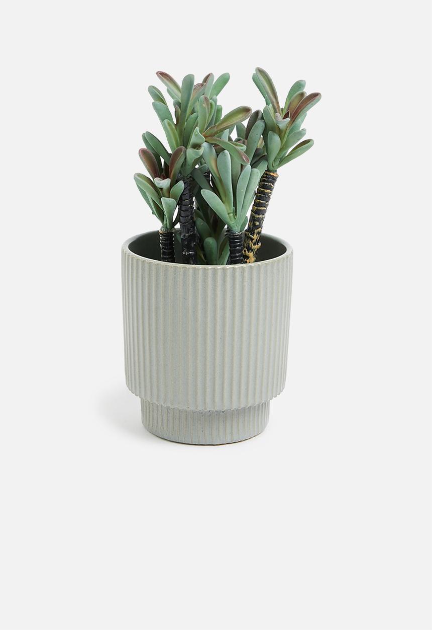 H&S - Reeded flower pot - grey
