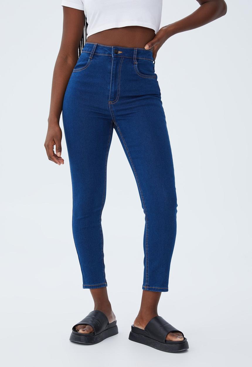 Cotton On - High rise cropped super stretch - moody blue pockets