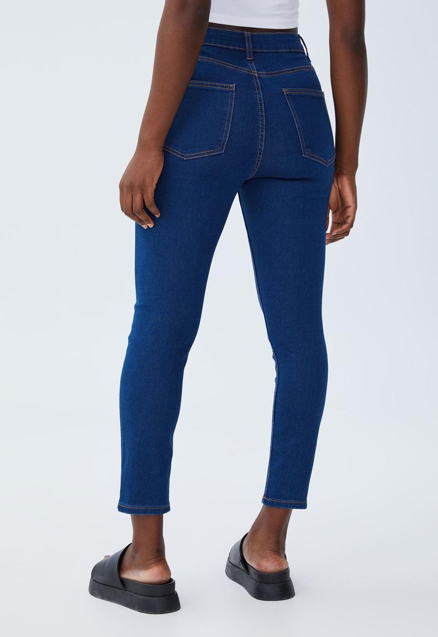 Cotton On - High rise cropped super stretch - moody blue pockets
