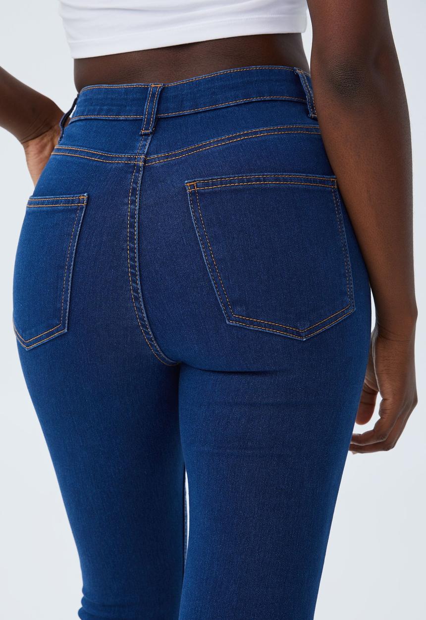 Cotton On - High rise cropped super stretch - moody blue pockets