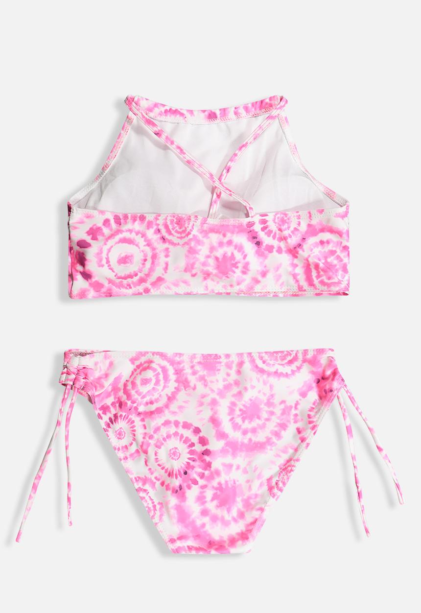 Rebel Republic - Girls bikini top & ruched bottoms set - pink