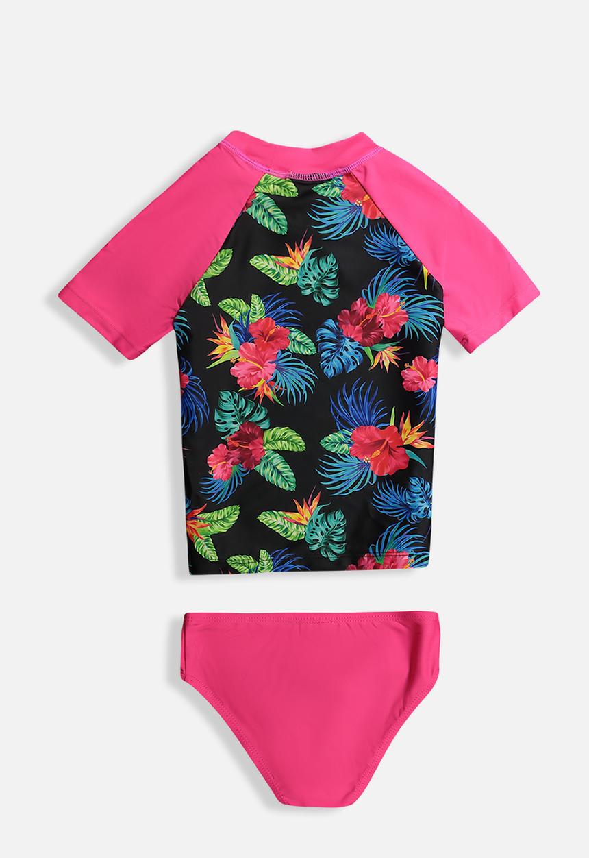 Rebel Republic - Girls printed swim set - pink
