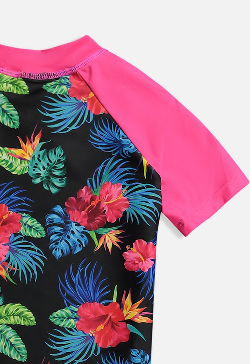 Rebel Republic - Girls printed swim set - pink