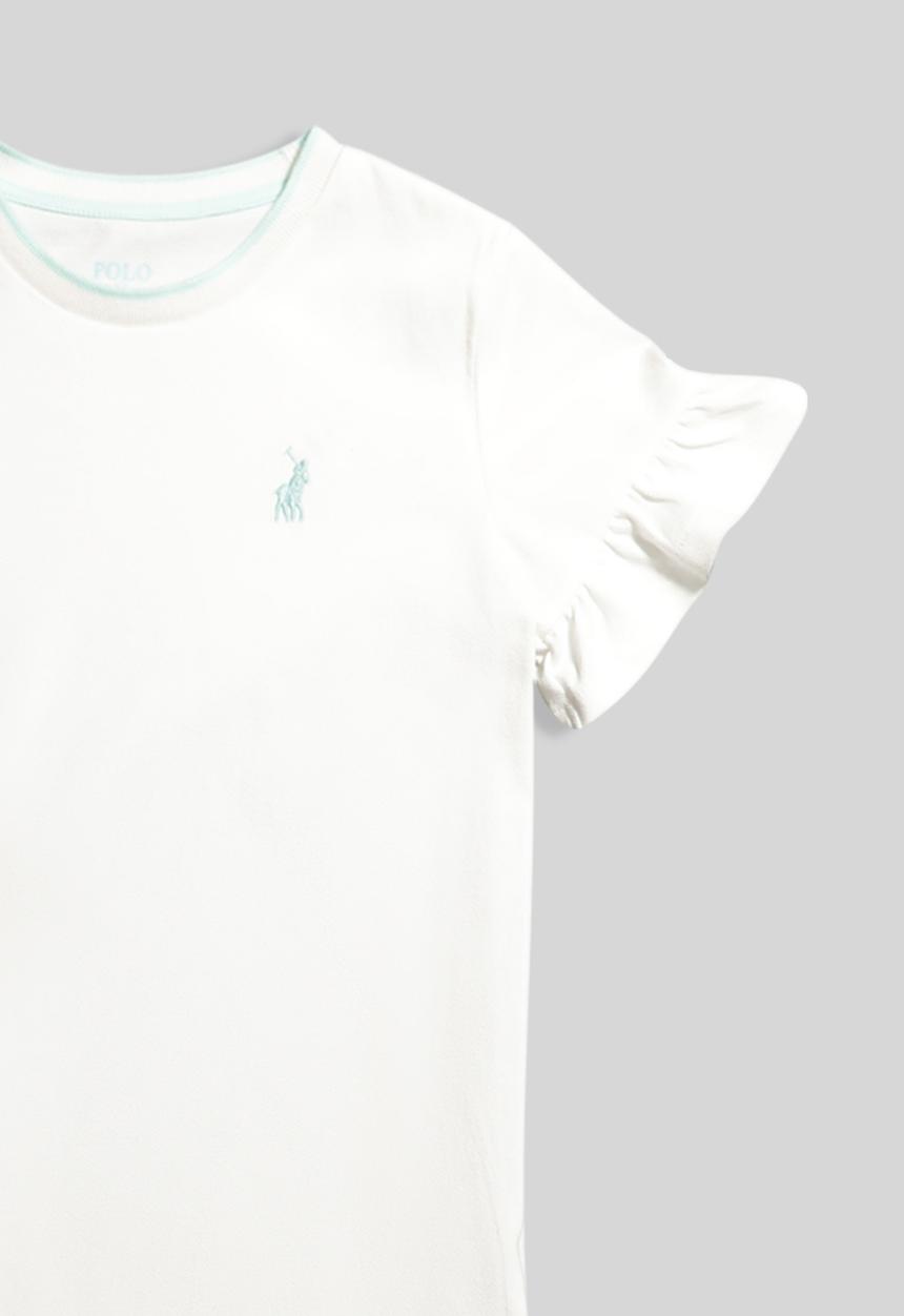 POLO - Girls ms dress & legging set - white