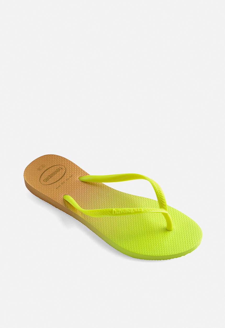 Havaianas - Slim gradient - white/galactic green fluo
