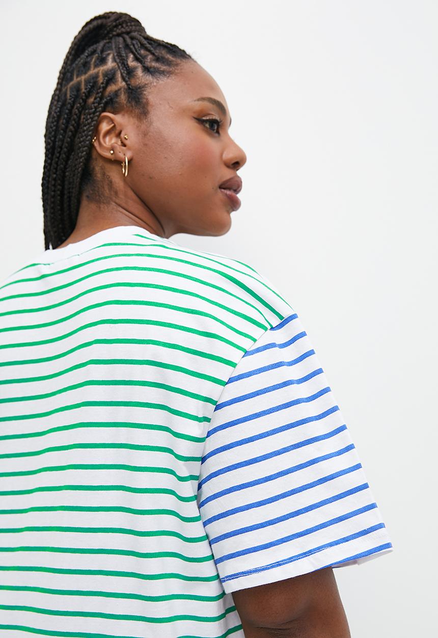 Superbalist - Bold stripe tee - blue & green stripe