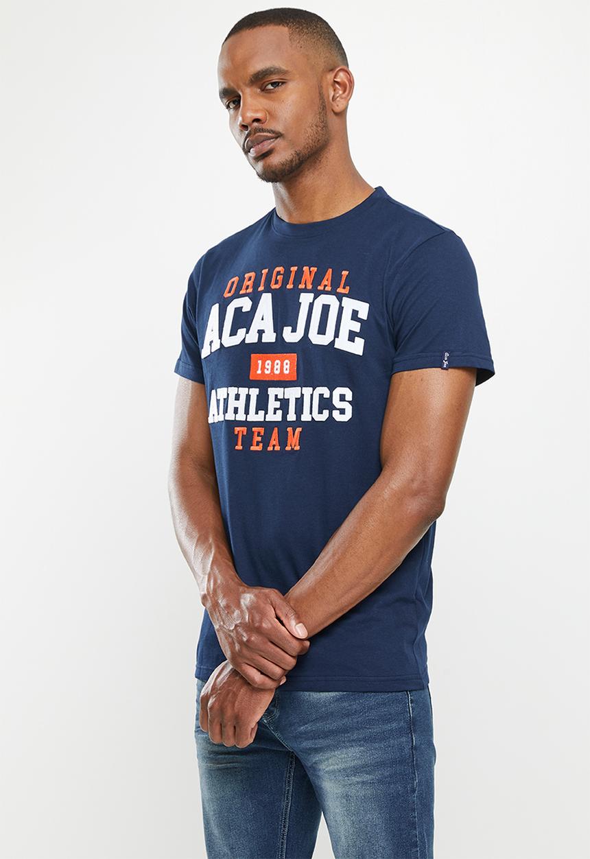 Aca Joe - Aca joe hq square cracked print tee short sleeve - blue