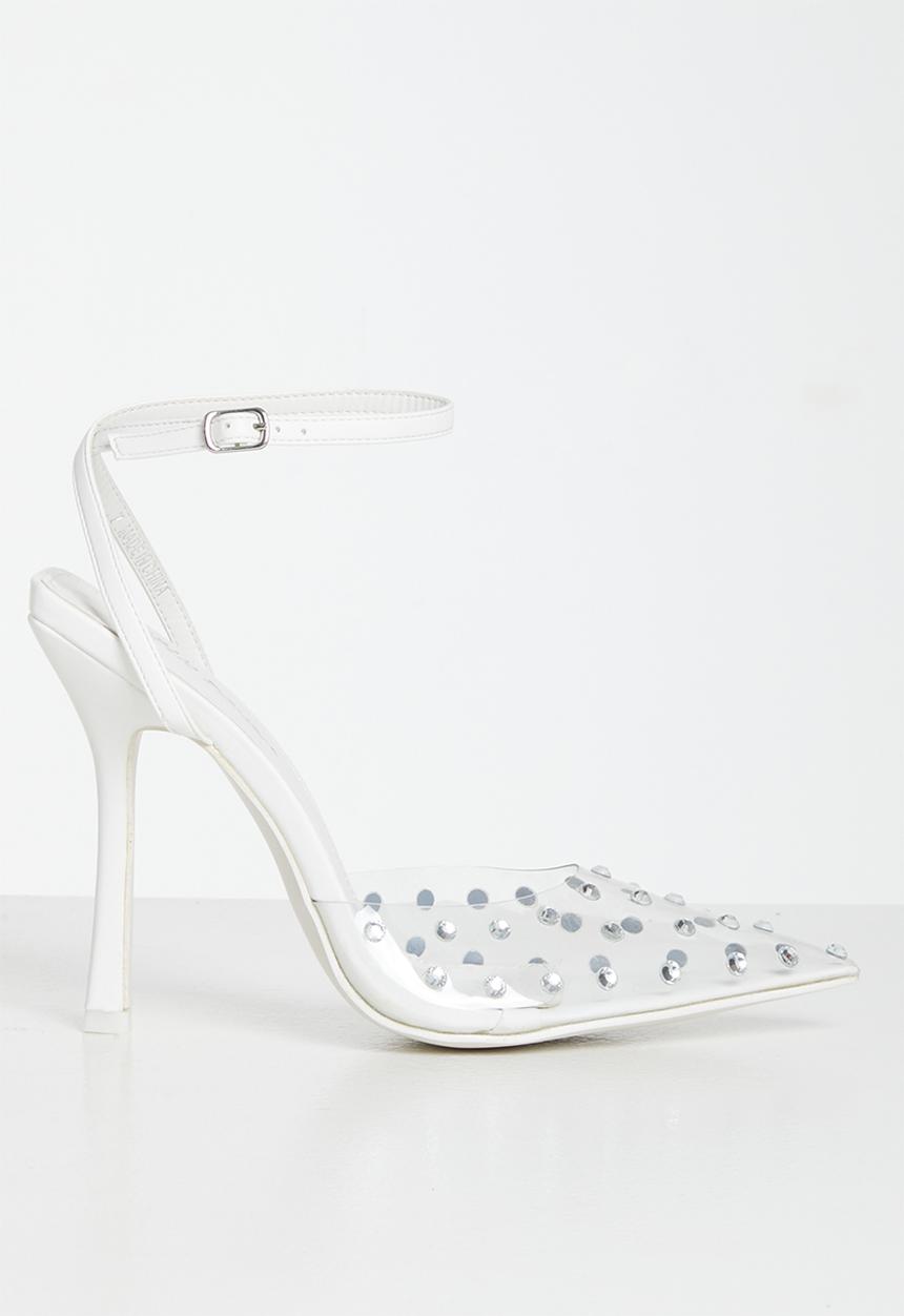 Public Desire - Dojo barely there court stiletto - white pu