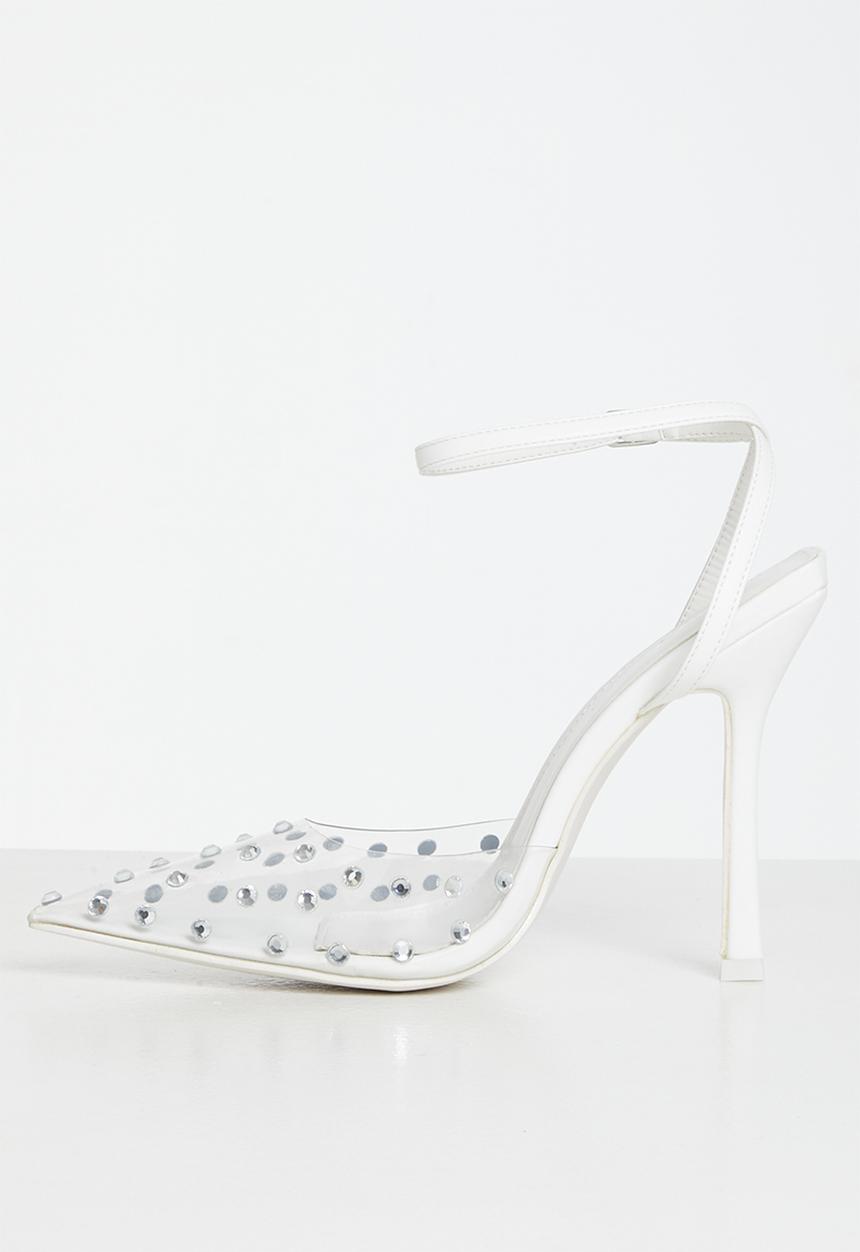 Public Desire - Dojo barely there court stiletto - white pu