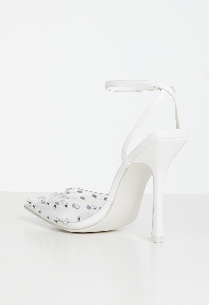 Public Desire - Dojo barely there court stiletto - white pu