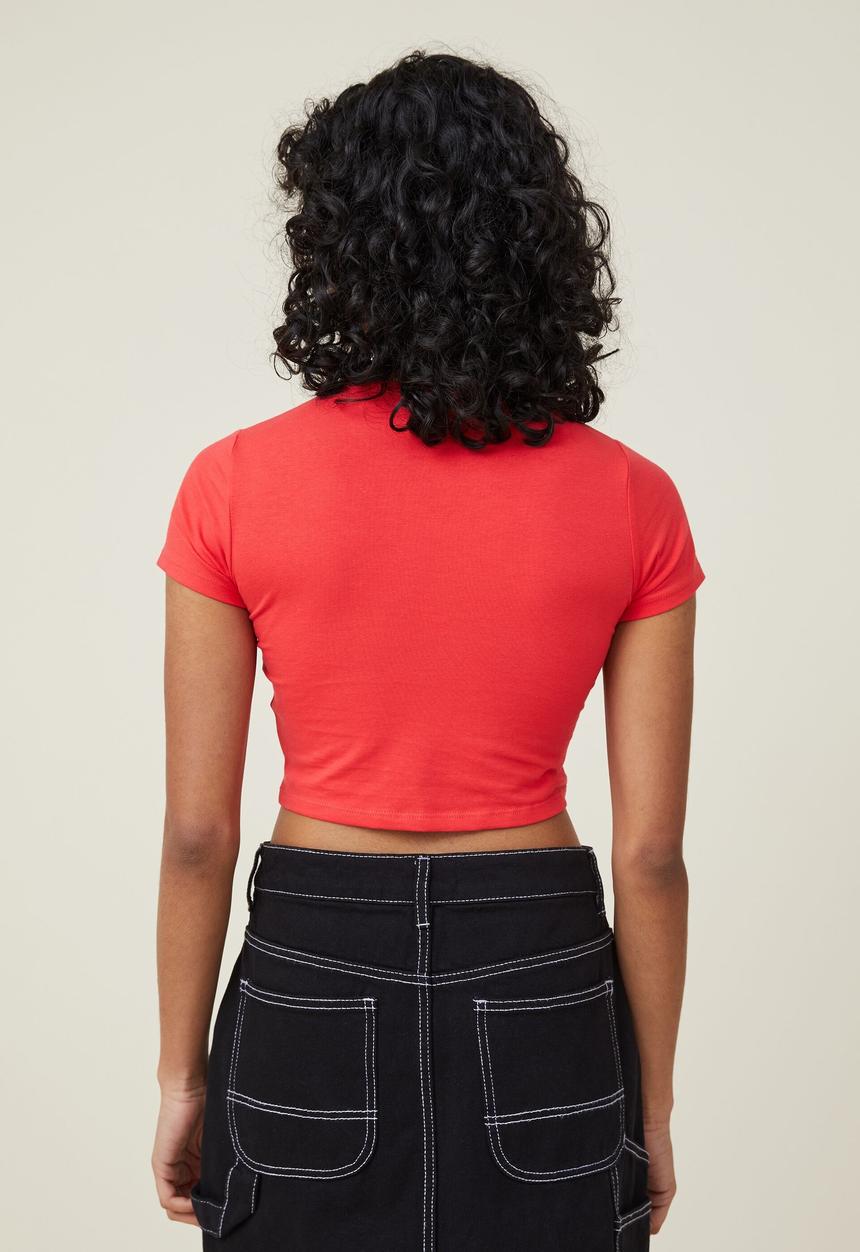 Cotton On - Micro crop tee - summer red