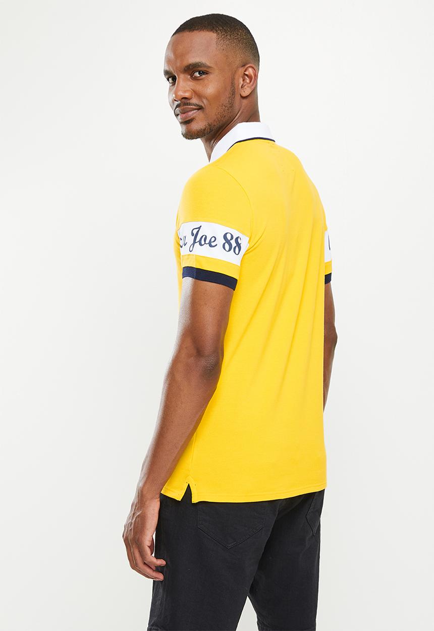 Aca Joe - Aca joe colourblock sleeve golfer - yellow