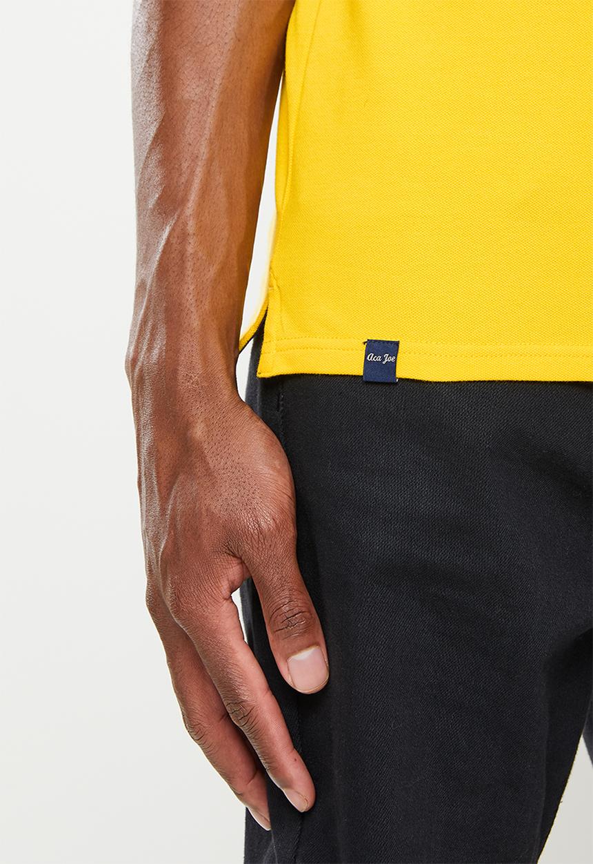 Aca Joe - Aca joe colourblock sleeve golfer - yellow
