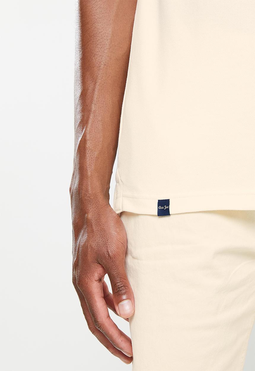 Aca Joe - 3D embroidery short sleeve golfer - snow white