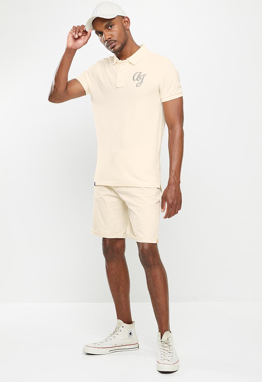 Aca Joe - 3D embroidery short sleeve golfer - snow white