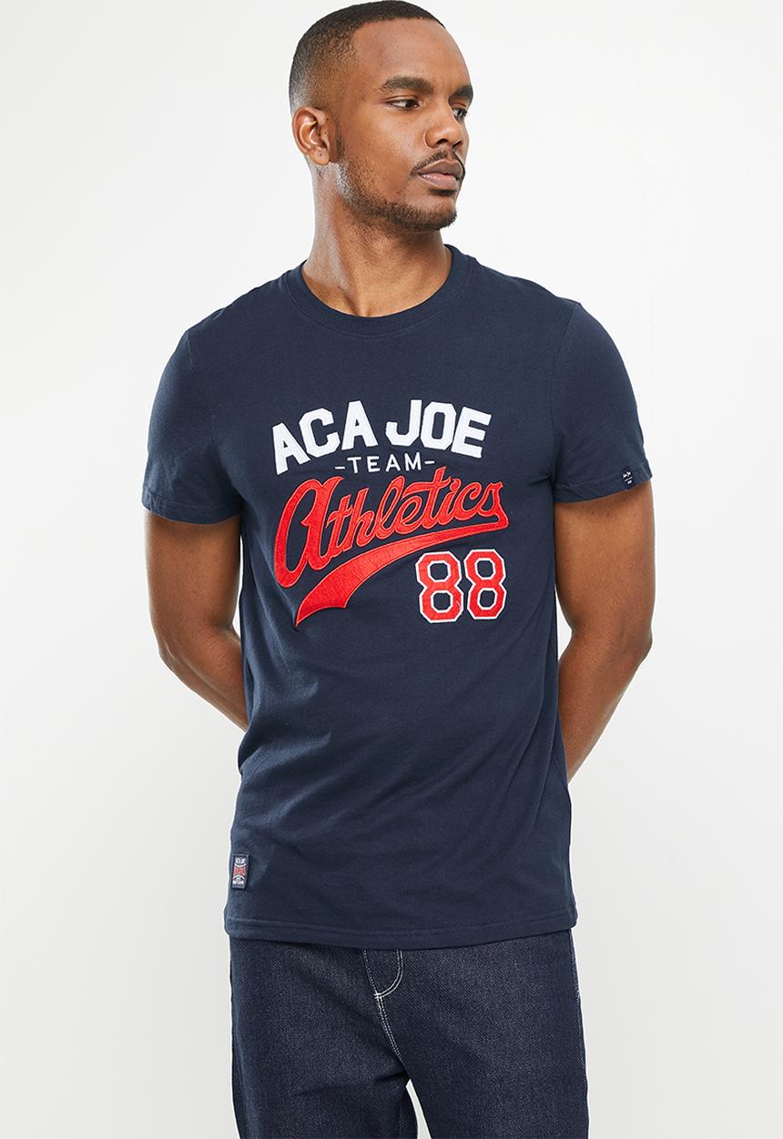 Aca Joe - Aca joe embroidered cf chest crew tee - dress blue
