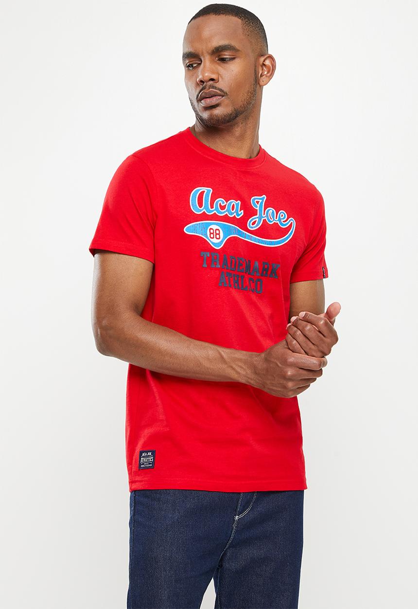 Aca Joe - Aca joe high square crack print crew tee - high risk red