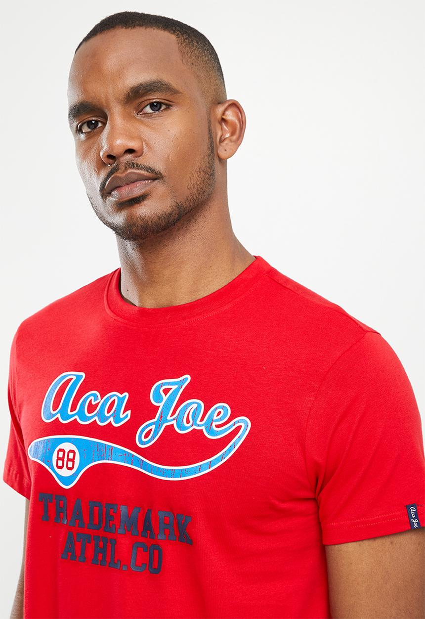 Aca Joe - Aca joe high square crack print crew tee - high risk red