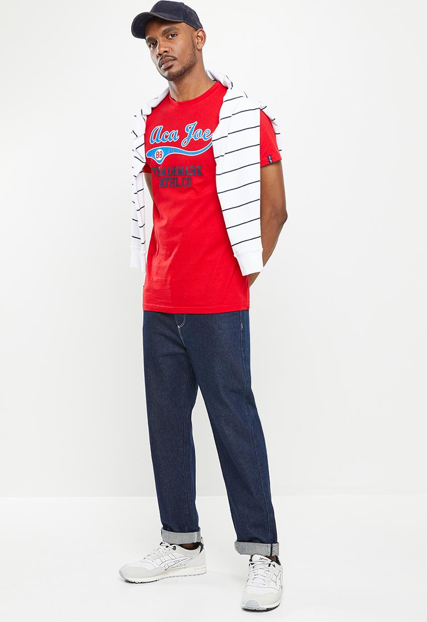 Aca Joe - Aca joe high square crack print crew tee - high risk red