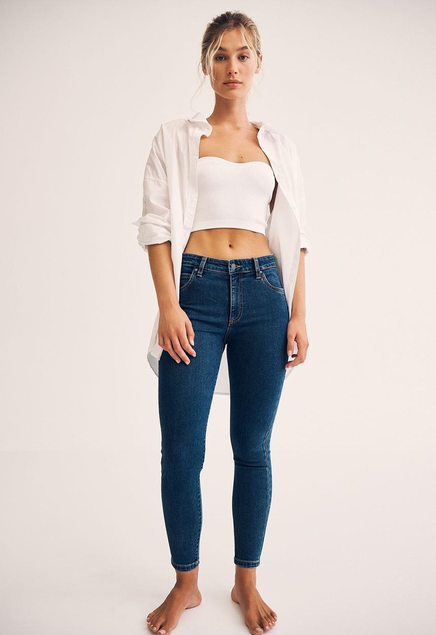 Cotton On - Mid rise cropped skinny jean - cape blue