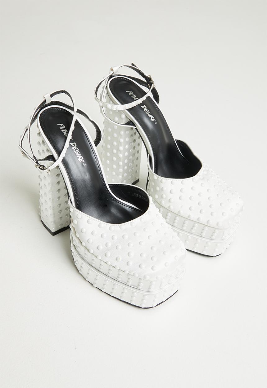 Public Desire - Venus platform high heel - white