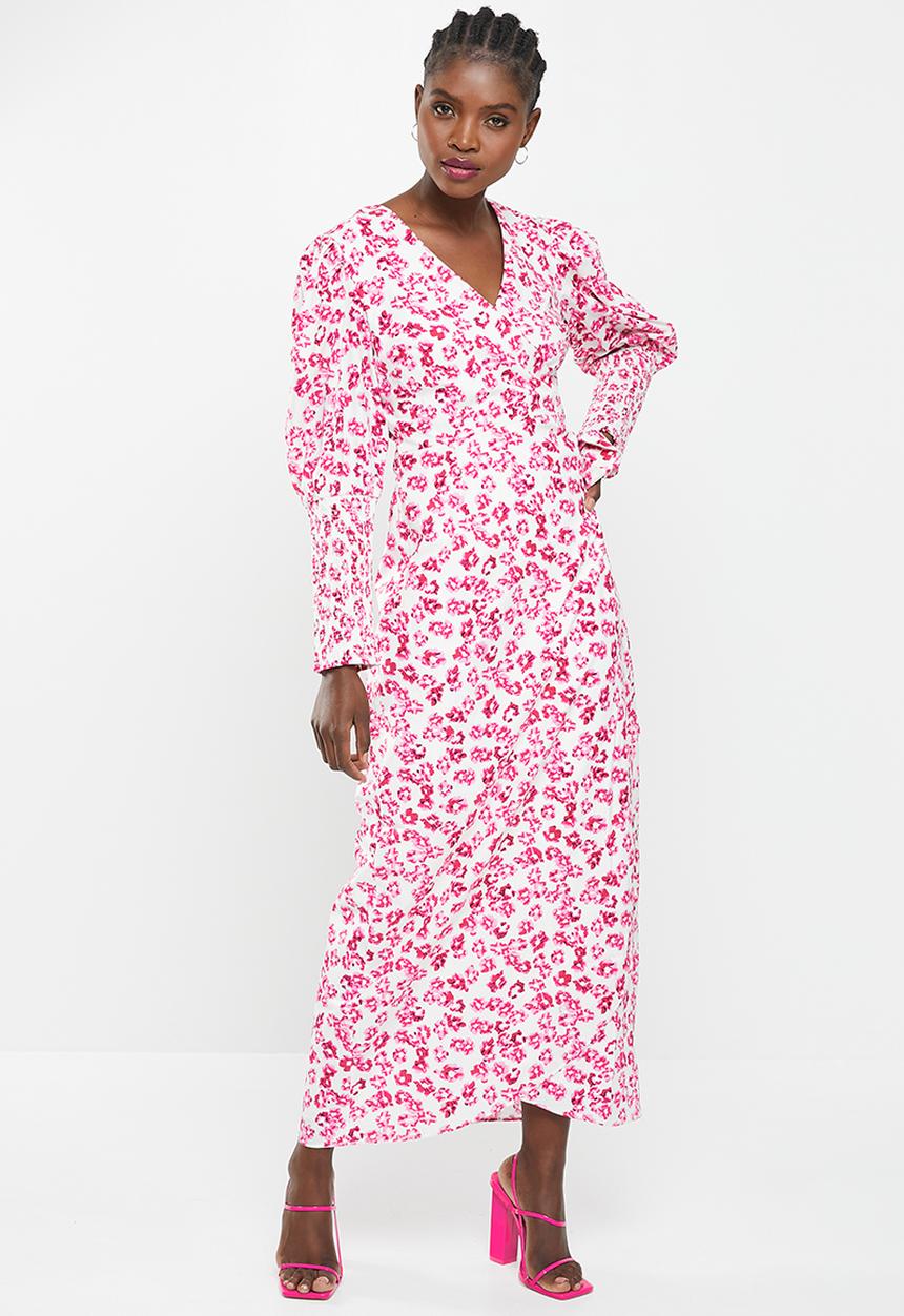 Glamorous - Ladies dress - fuchsia texture ditsy