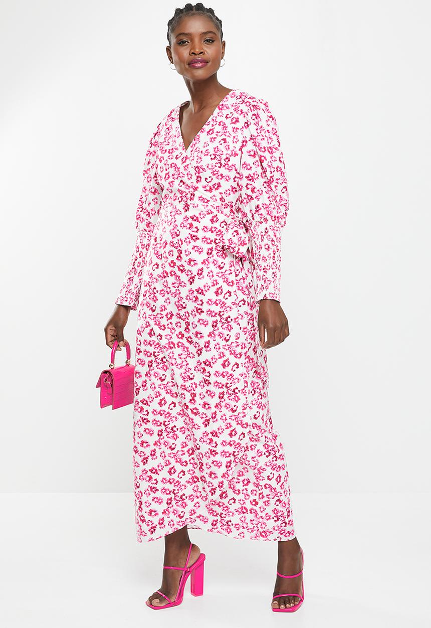 Glamorous - Ladies dress - fuchsia texture ditsy