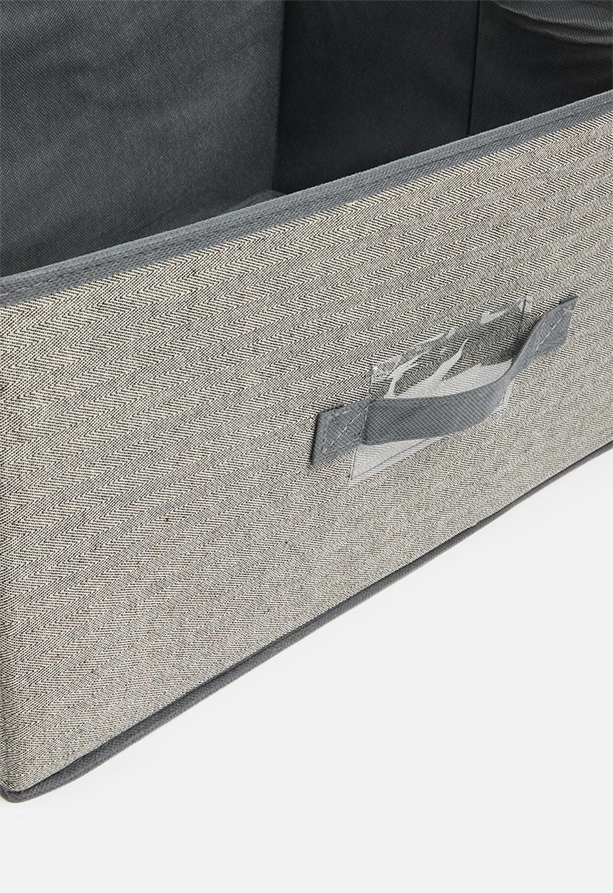Storage Solutions - Herringbone storage box with lid - grey