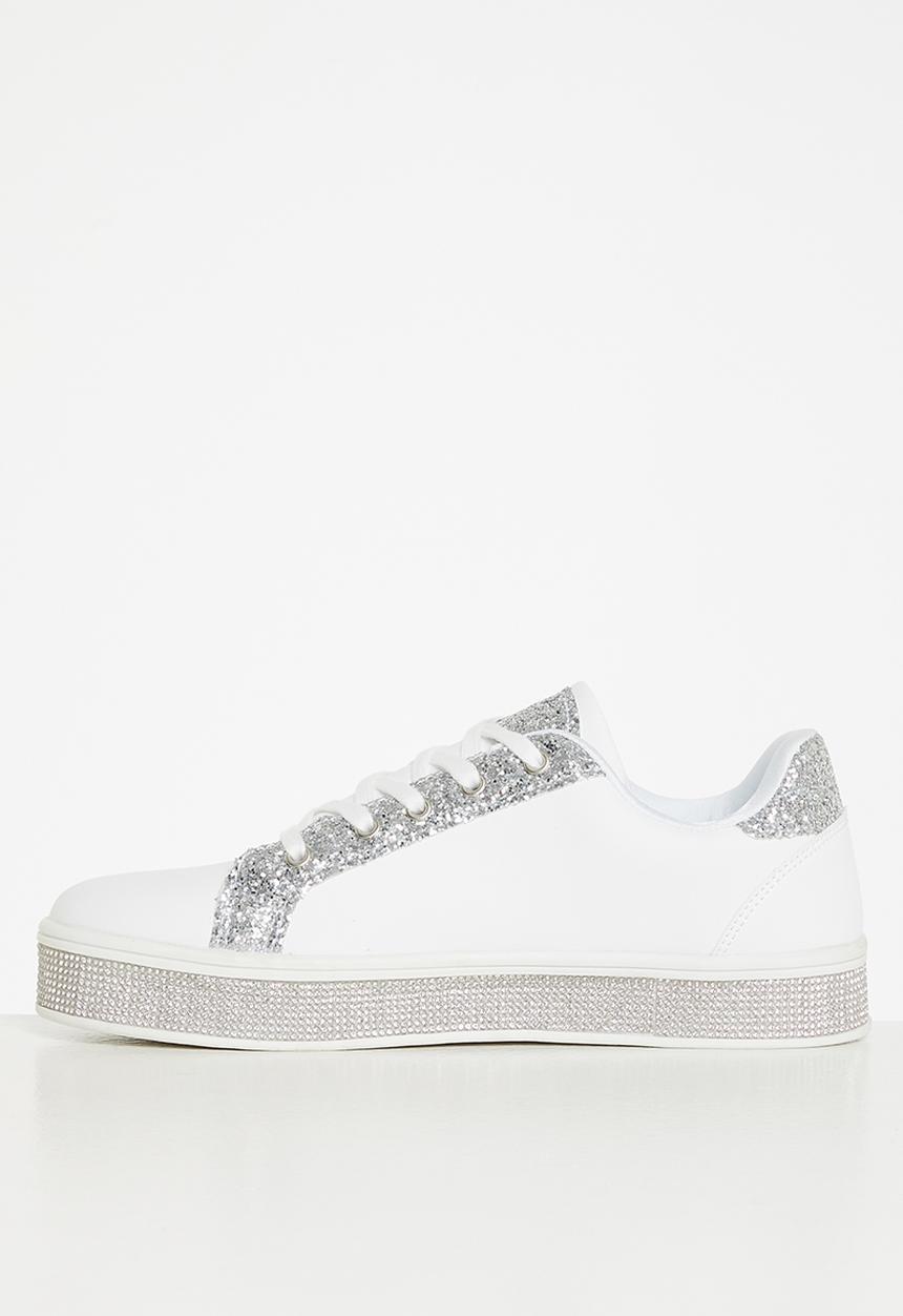SISSY BOY - Glitter getter sneaker - white & silver