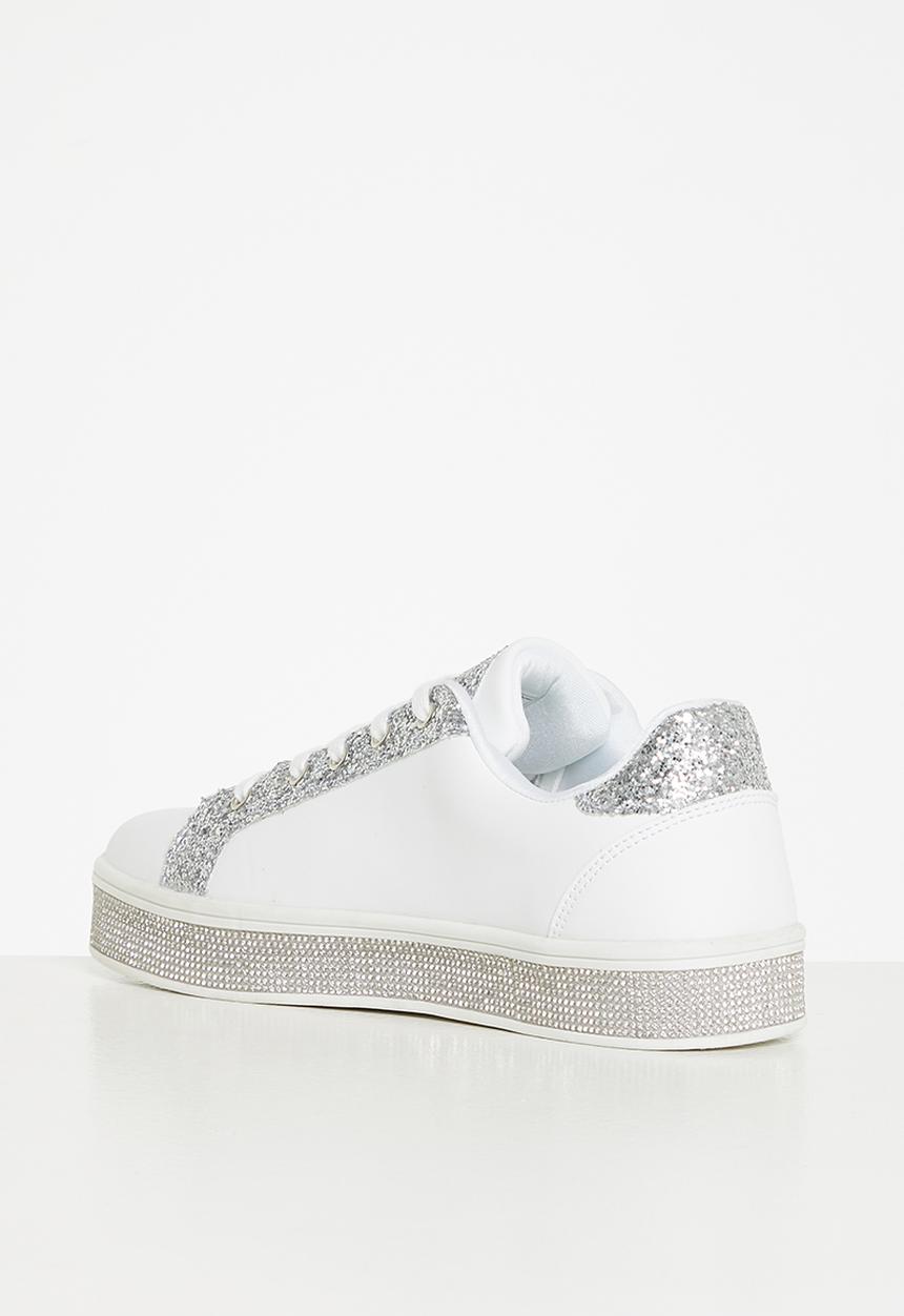 SISSY BOY - Glitter getter sneaker - white & silver