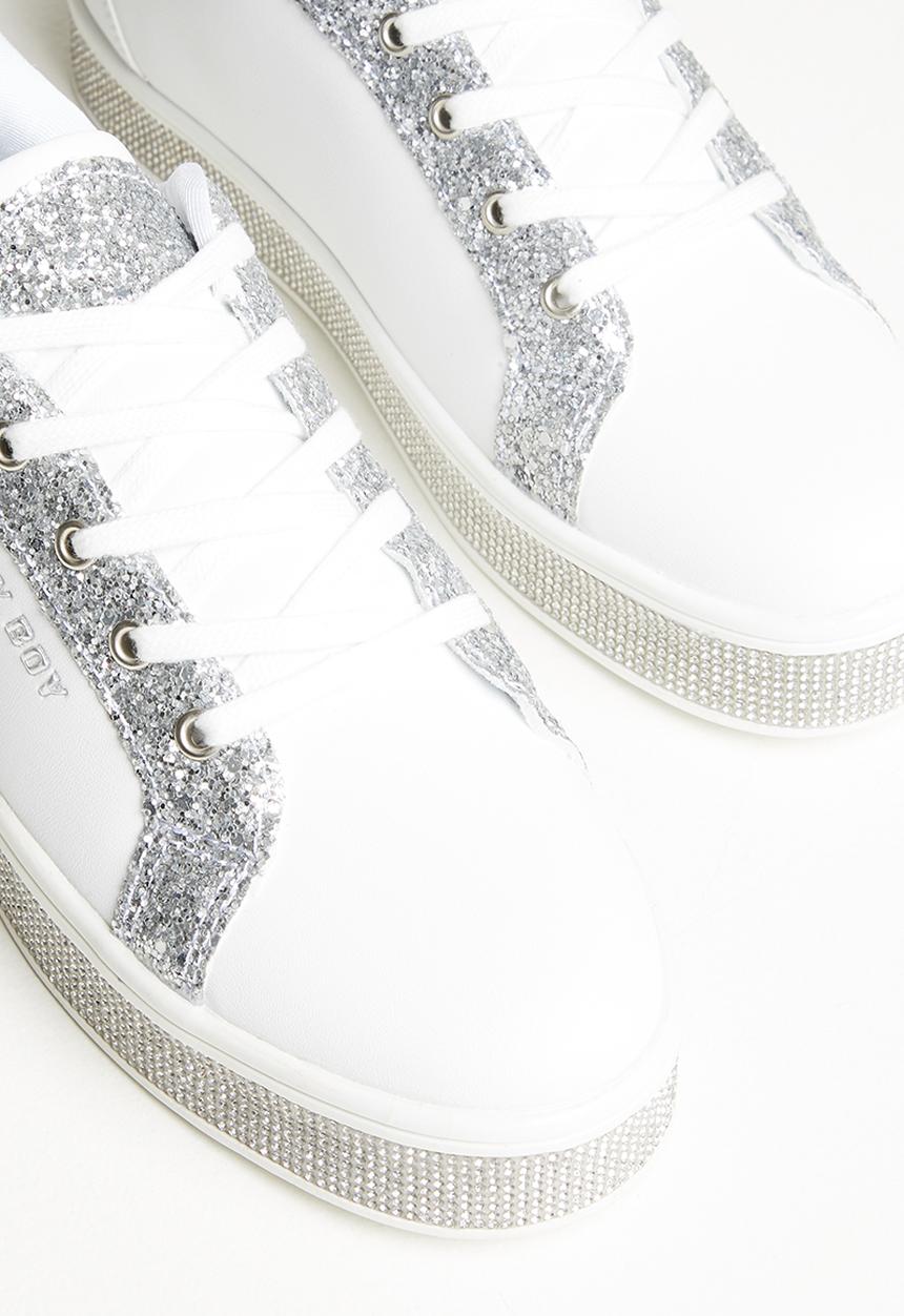 SISSY BOY - Glitter getter sneaker - white & silver