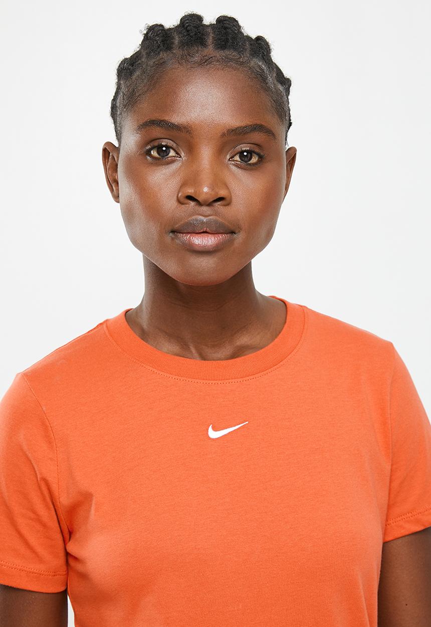Nike - W nsw essential tee short sleeve crew lbr - mantra orange & white