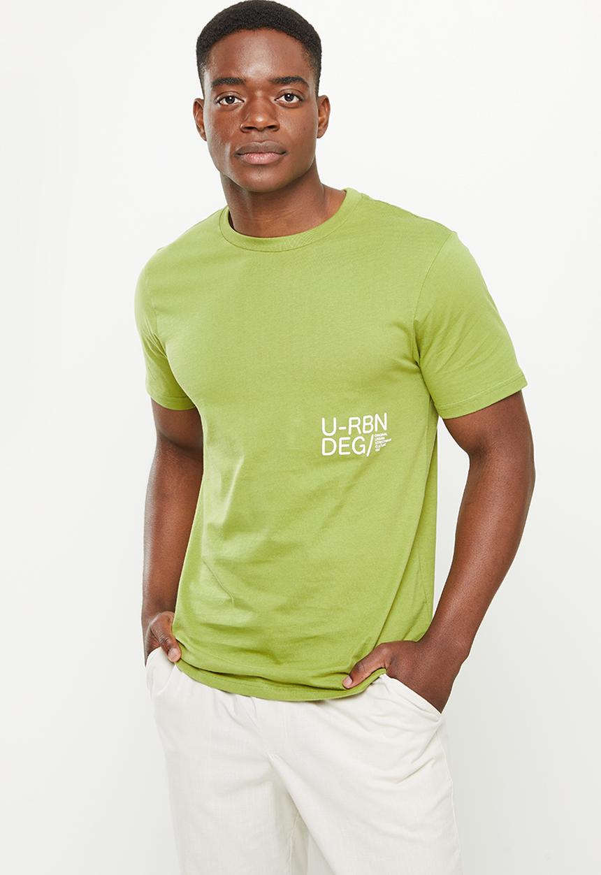 urban° - Urban gel and reflective print chest tee - green