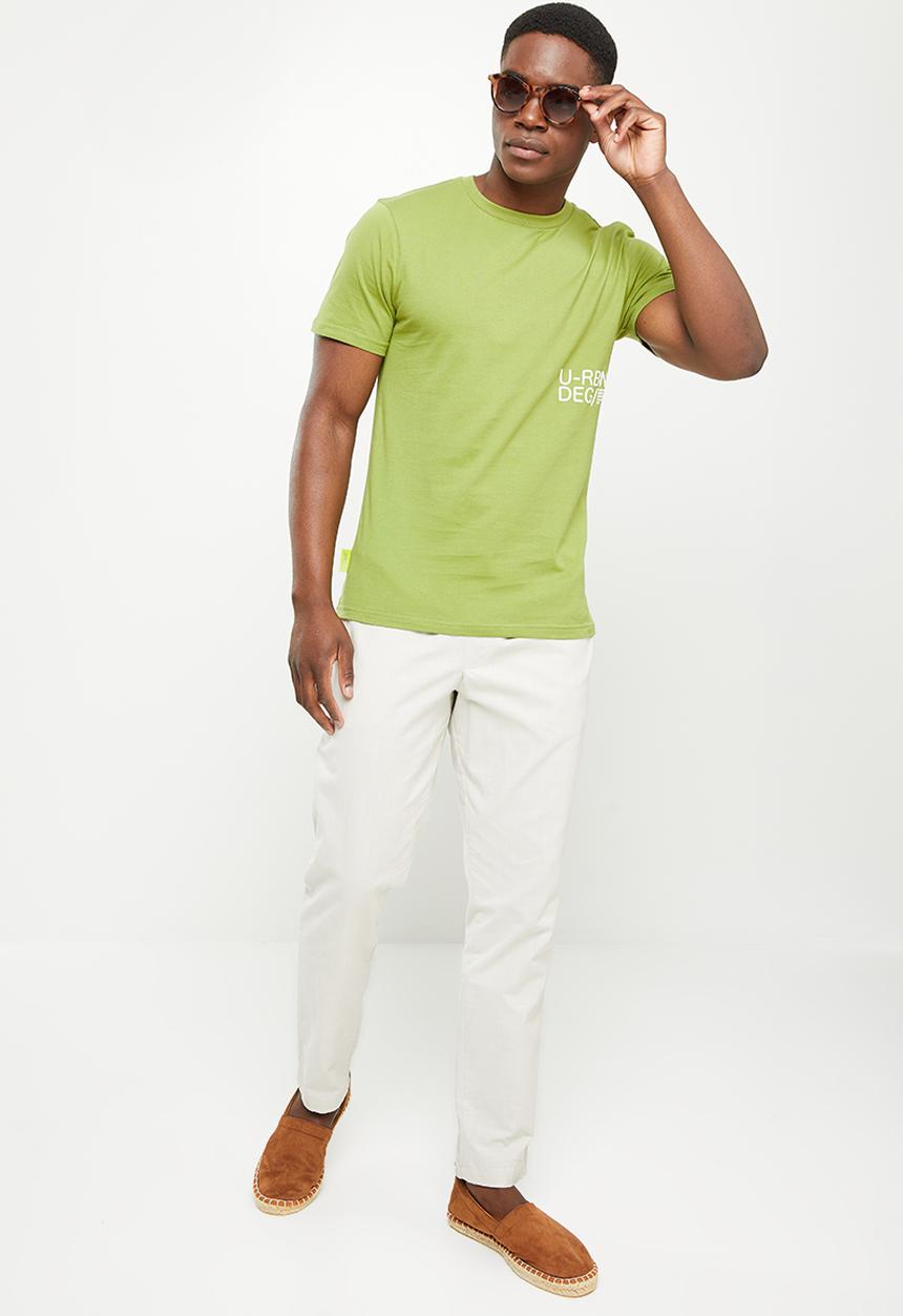 urban° - Urban gel and reflective print chest tee - green