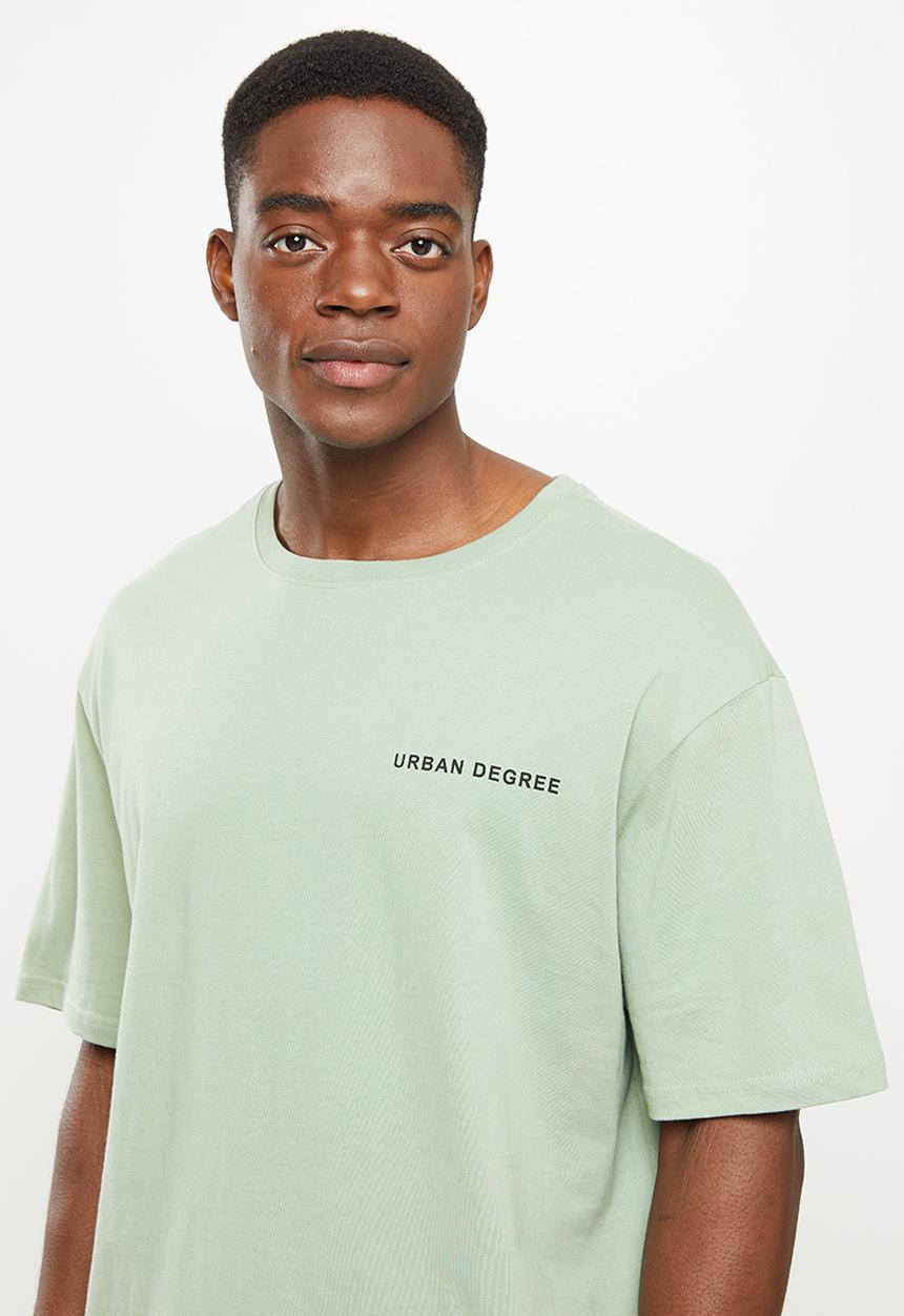 urban° - Urban oversized back print & front logo  tee - iceberg green