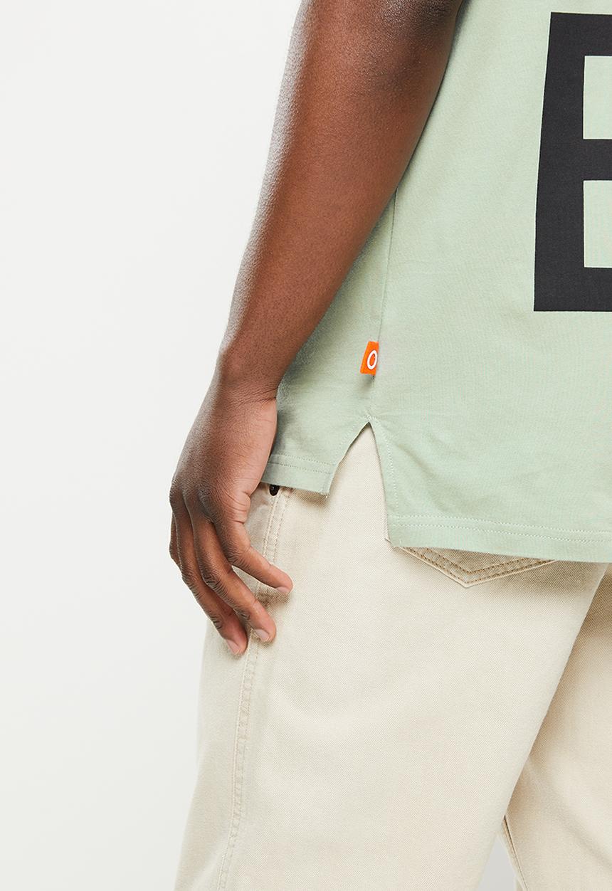 urban° - Urban oversized back print & front logo  tee - iceberg green