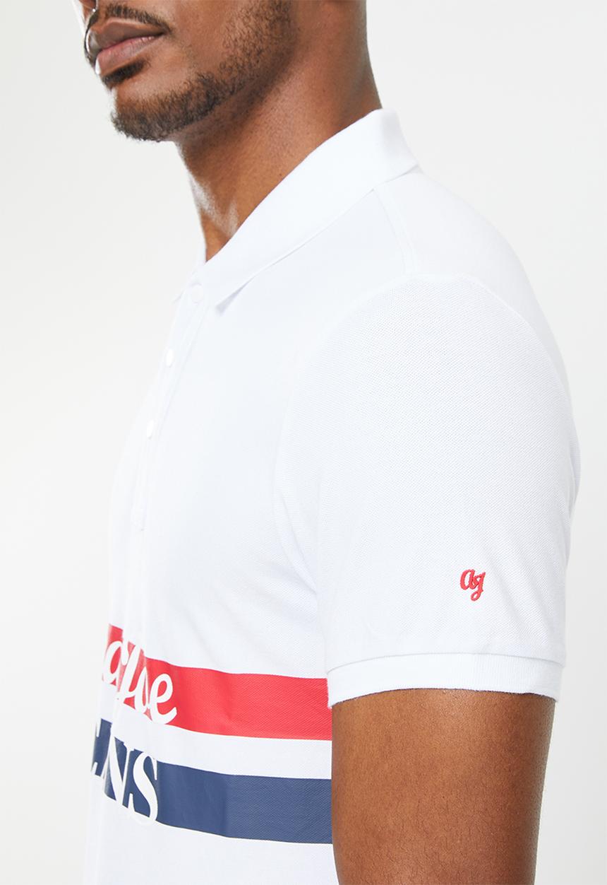 Aca Joe - Aca joe 3d chest stripe golfer - white