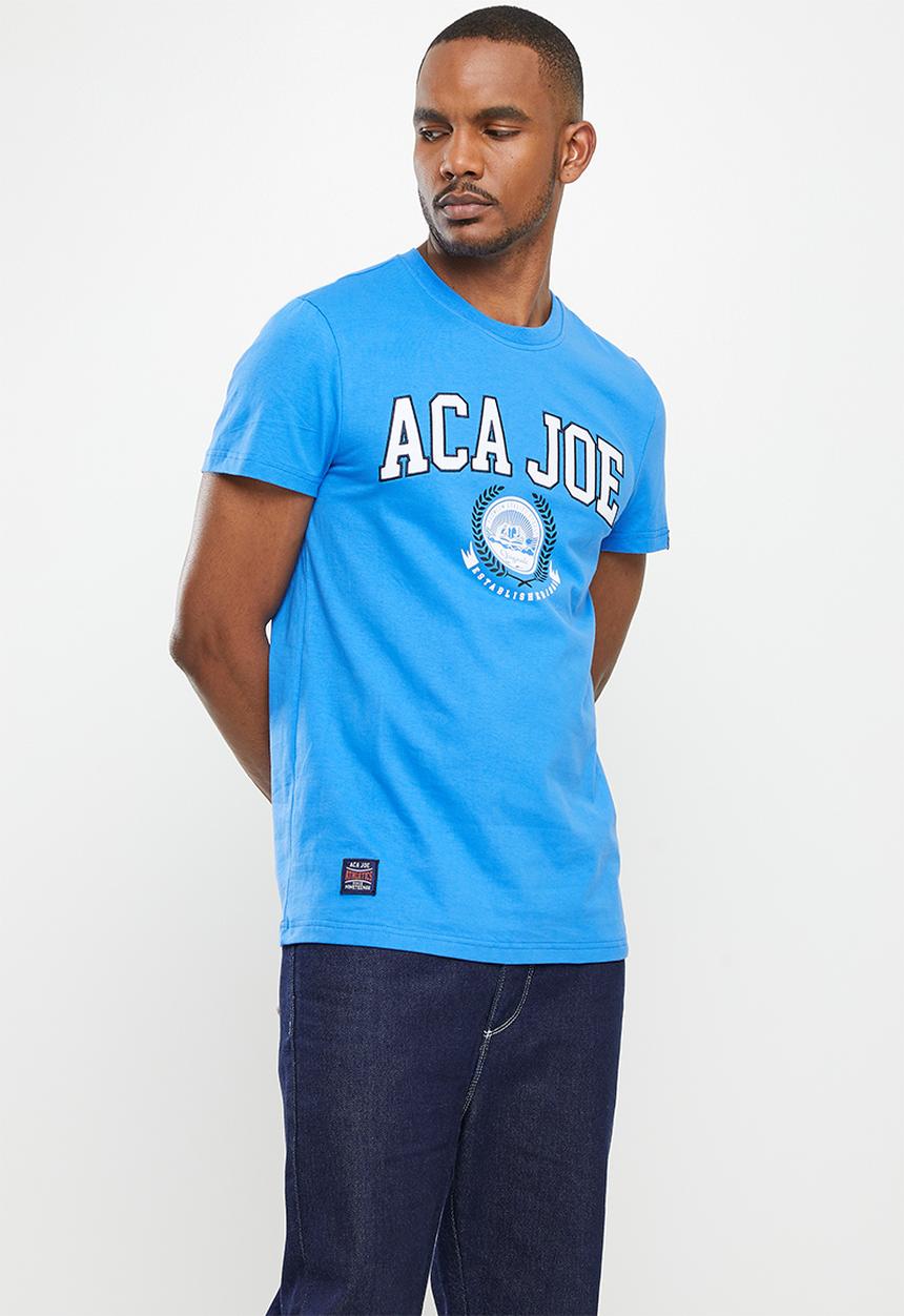 Aca Joe - Aca joe tackel twill applique crew tee - french blue