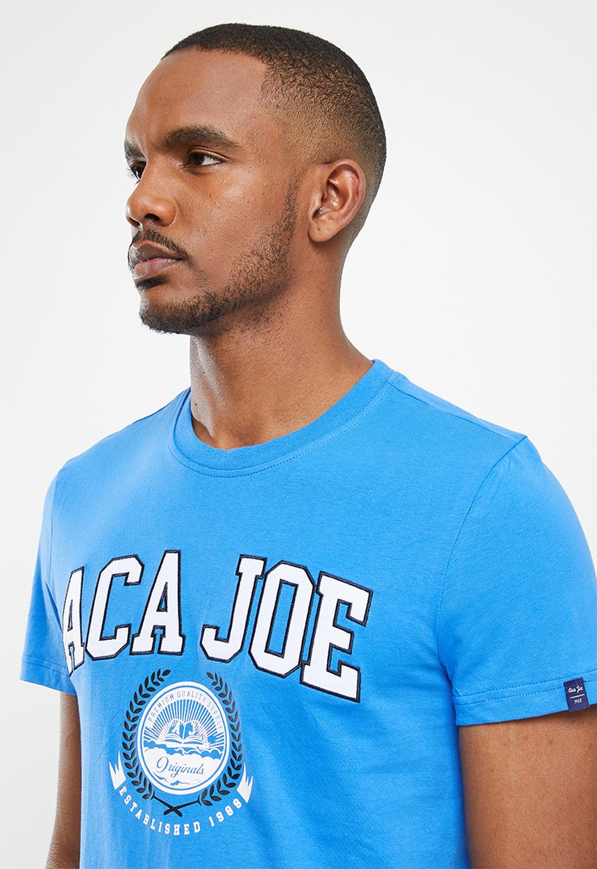 Aca Joe - Aca joe tackel twill applique crew tee - french blue