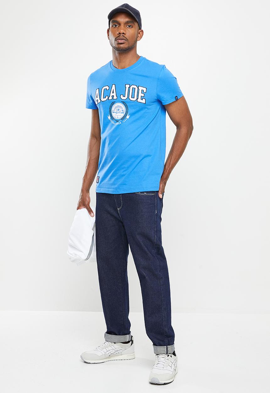 Aca Joe - Aca joe tackel twill applique crew tee - french blue