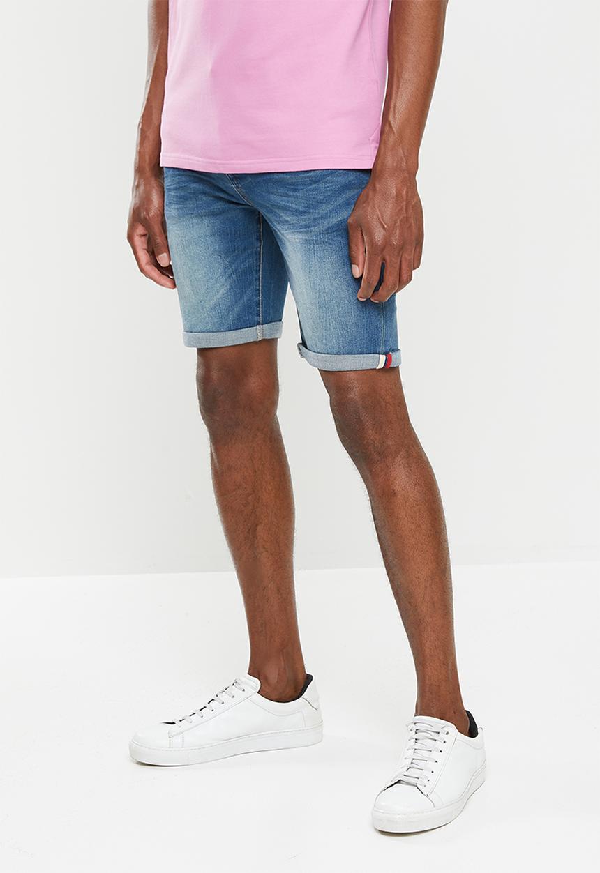 Aca Joe - Aca joe stretch denim roll up short - light blue