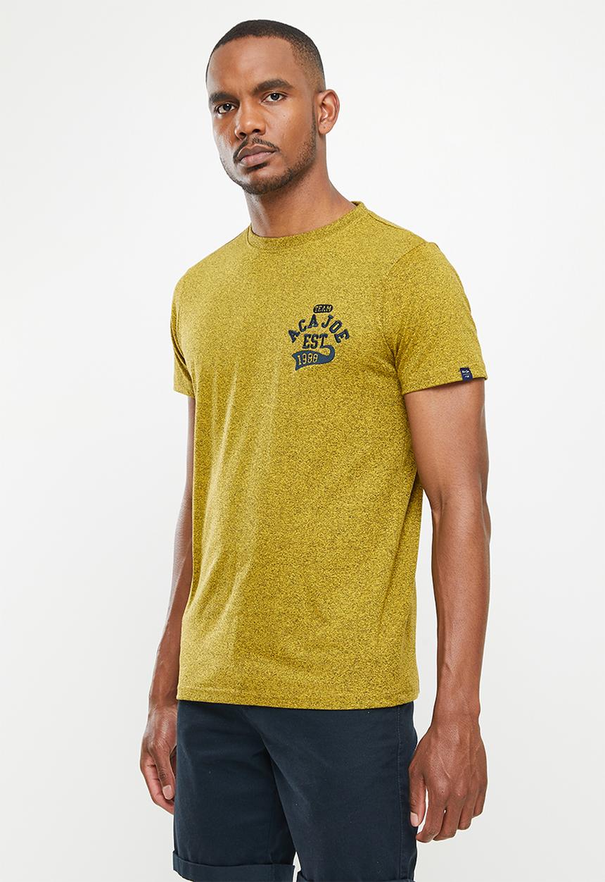 Aca Joe - Aca joe jasper left chest embroidered crew tee - super lemon