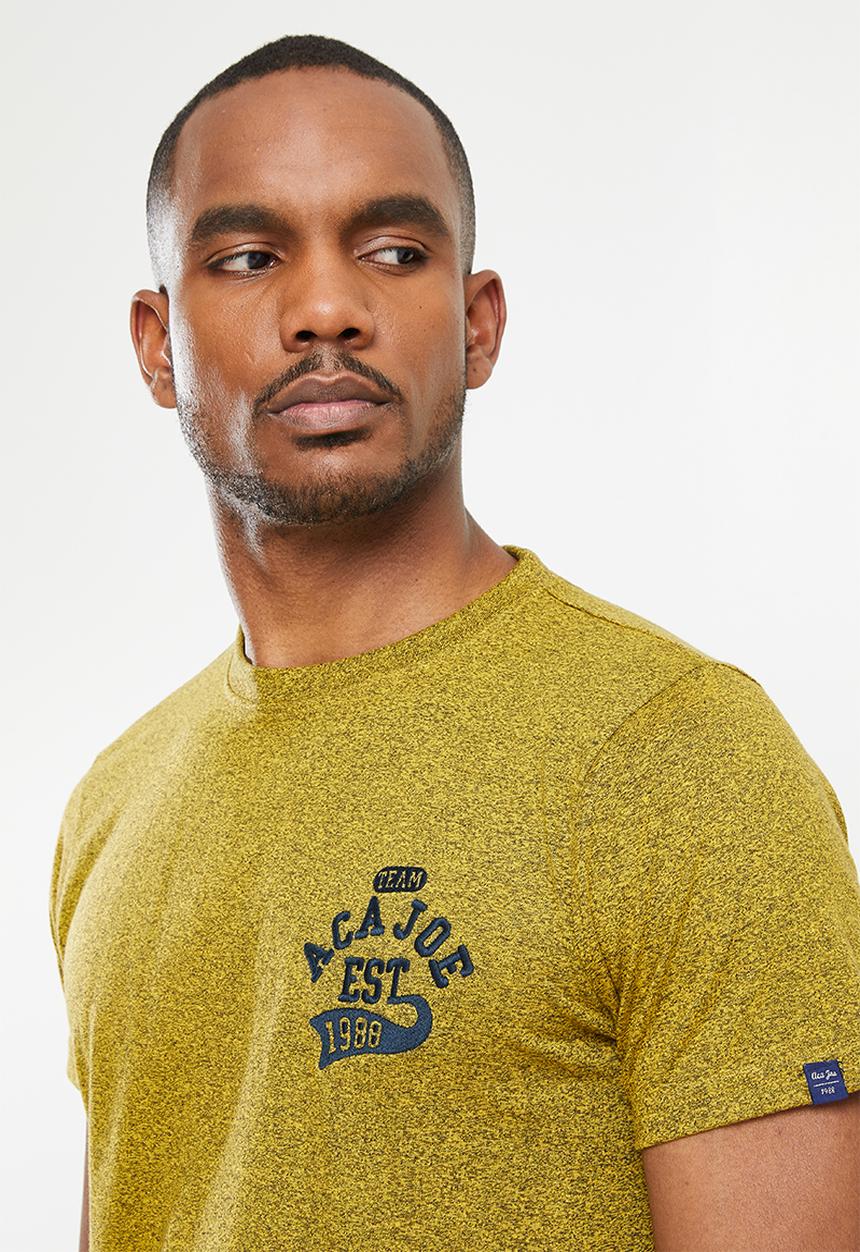 Aca Joe - Aca joe jasper left chest embroidered crew tee - super lemon