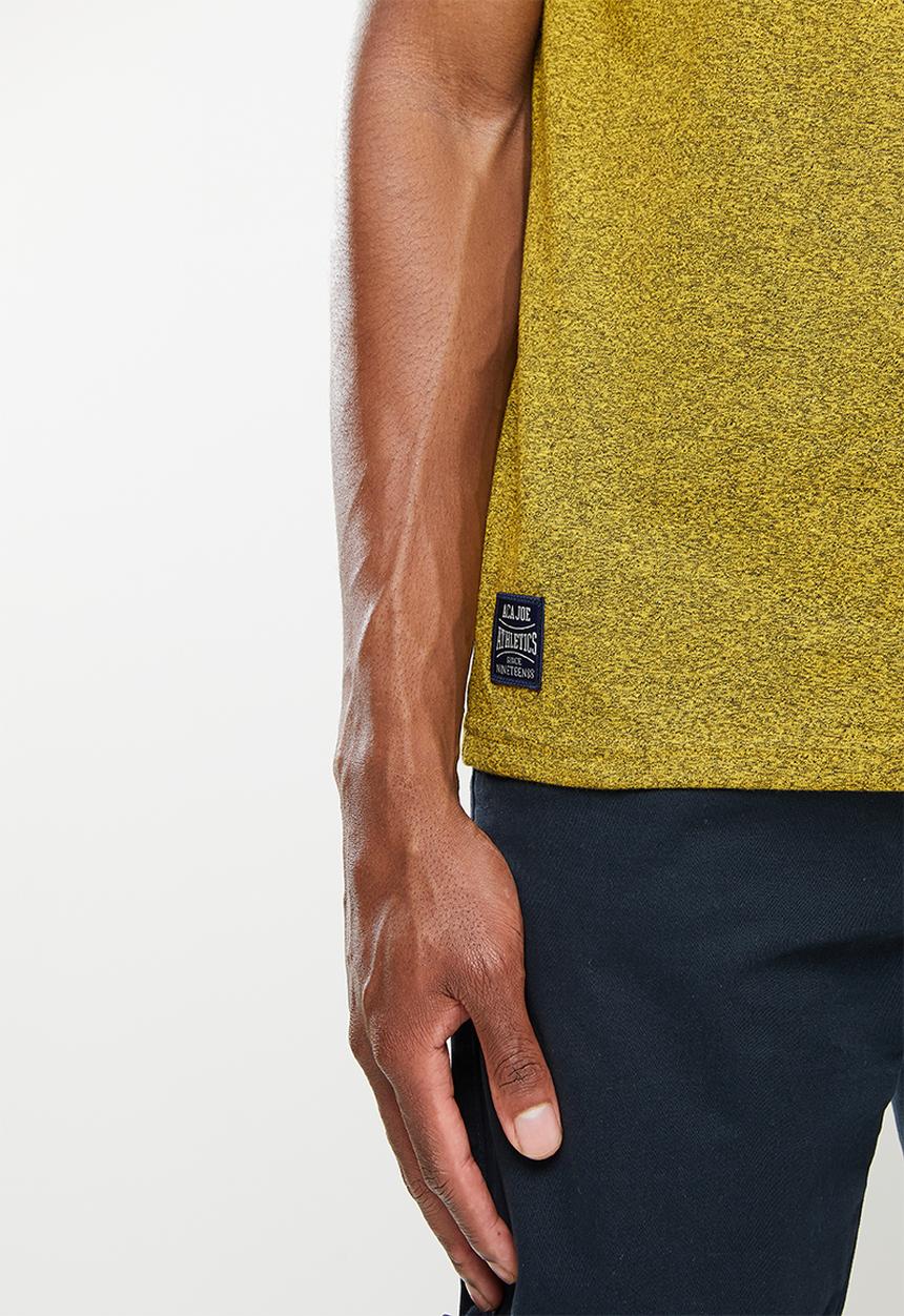Aca Joe - Aca joe jasper left chest embroidered crew tee - super lemon