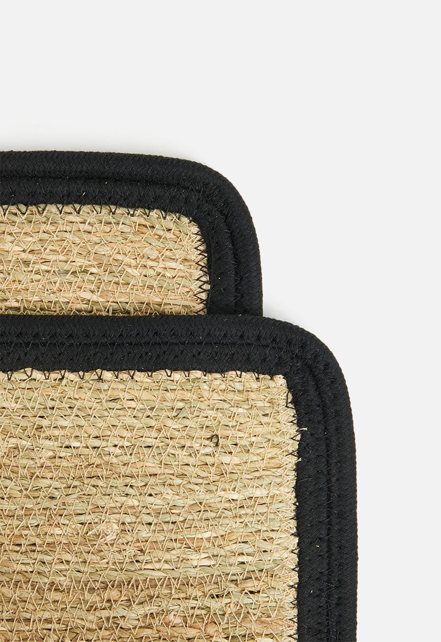Excellent Houseware - Brim placemat set of 4 - black